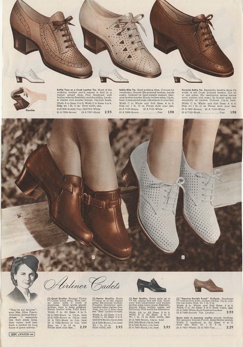 The Closet Historian: Cataloging Catalogs: Shoes!, Montgomery Wards Spring/Summer 1943 40s Shoes Women, 1940 Shoes, 40s Shoes, Closet Historian, 1930s Shoes, Good N, 1940s Shoes, 1940s Women, Historical Shoes