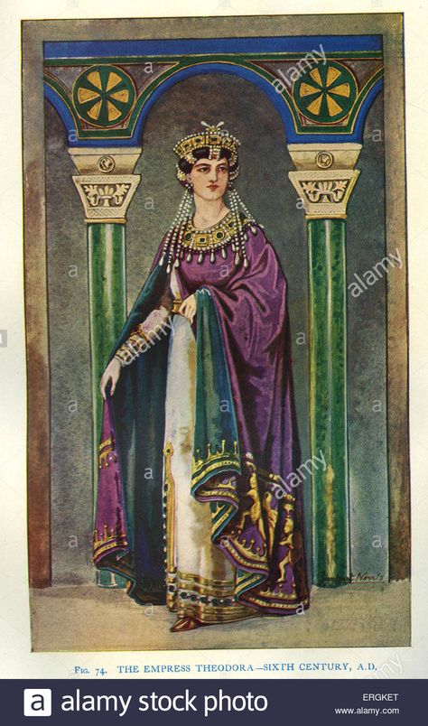 Empress Theodora c. 500 – 548, wife of Byzantine Emperor Justinian I c. 482 - 565. Leader of the Eastern Roman Empire. Empress Theodora, Byzantine Fashion, Eastern Roman Empire, Eastern Roman, Empire Romain, Early Middle Ages, Catherine The Great, Byzantine Empire, Byzantine Art