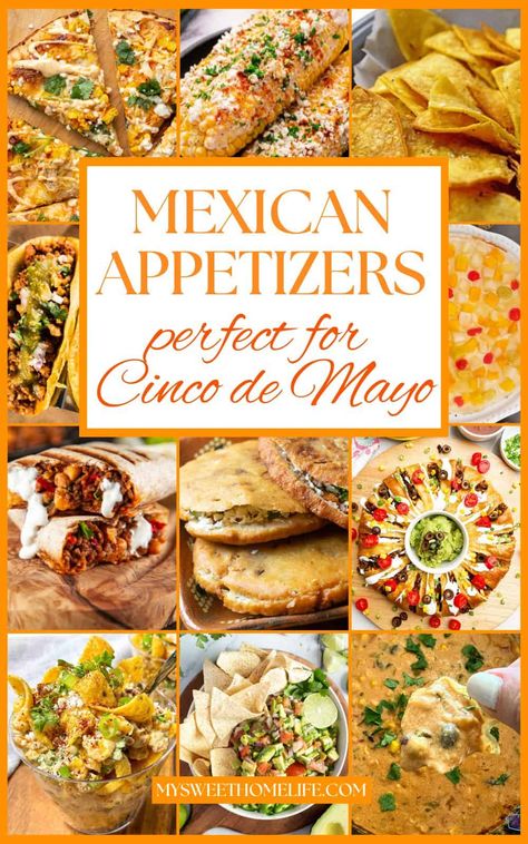 Tantalize your taste buds with these irresistible Mexican appetizers for Cinco de Mayo. From spicy salsas to creamy guacamole, these bites are the perfect way to kick off your celebration. Recipes For Cinco De Mayo, Cute Mexican Appetizers, Appetizers For Cinco De Mayo, Mexican Bites, Cinco De Mayo Appetizers For Party, Cinco De Mayo Potluck, Quick Mexican Appetizers, Mexican Style Appetizers, Mexican Birthday Food Ideas