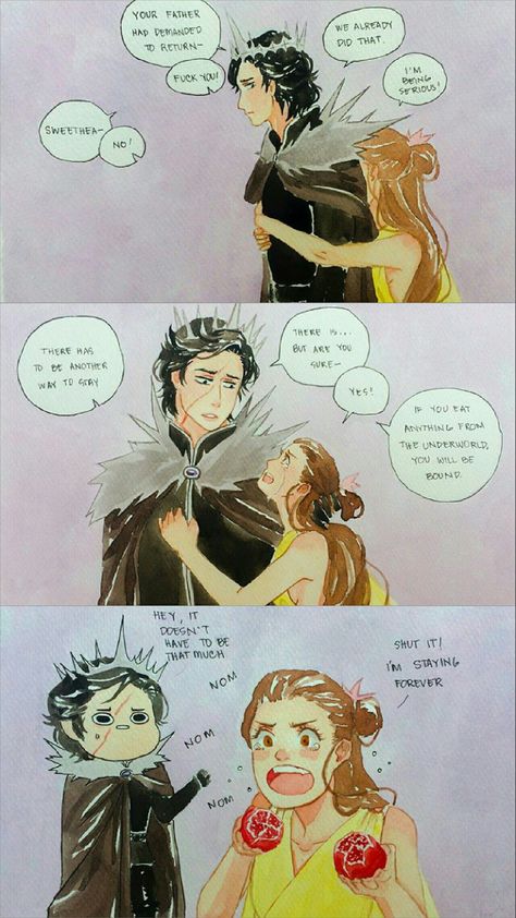 Raylo Hades and Persephone Reylo Hades And Persephone, Hades Mythology Art, Hades And Persephone Books, Hades And Persephone Funny, Hades And Persephone Memes, Hades X Persephone Fanart, Greek Mythology Comics, Persephone Art Goddesses, Hades And Persephone Fanart