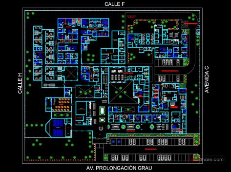 Hospital Architectural Plan AutoCAD File Free Download 50 Bed Hospital Floor Plan, Hospital Plan Architecture, Hospital Plan Design, 100 Bed Hospital Floor Plan, Hospital Plan, Hospital Floor Plan, Medical Supply Storage, Hospital Design Architecture, Hospital Plans