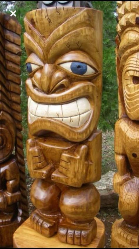 Tiki Pole, Totem Tiki, Tiki Faces, Tiki Head, Tiki Statues, Tiki Bars, Tiki Decor, Tiki Bar Decor, Tiki Totem