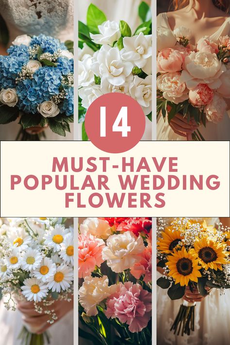 List of Popular Wedding Flowers: Must-Have Blooms for Your Big Day Wedding Boquetes Of Flowers Aesthetic, Best Flowers For Bouquets, Popular Wedding Flowers, August Wedding Flowers, White Tiger Lily, Daisy Bridal Bouquet, Unique Wedding Bouquet, Elegant Wedding Bouquets, Cheap Wedding Flowers