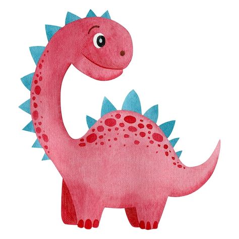 Dinosaur Watercolor, Nursery Drawings, Watercolor Christmas Cards Diy, Happy New Year Fireworks, Dinosaur Birthday Cakes, Baby Playroom, Baby Animal Drawings, Pink Dinosaur, Photo Cute