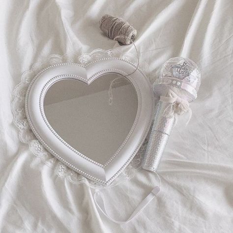 Heart mirror cute aesthetic microphone America calming white White + Core + Aesthetic, Heart Mirror, Cream Aesthetic, Korean Aesthetic, Foto Ideas Instagram, + Core + Aesthetic, White Clouds, Aesthetic Colors, White Wallpaper