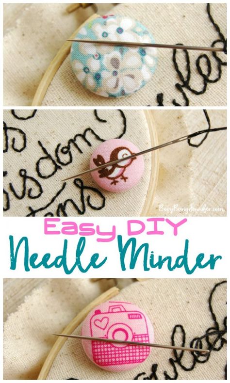 Easy DIY Needle Minder for Hand Embroidery and Hand Stitching - BusyBeingJennifer.com Diy Needle Minder, Eyebrow Embroidery, Embroidery Tips, Quilt Retreat, Needle Holder, Needle Book, Needle Minders, Hand Embroidery Stitches, Ribbon Embroidery