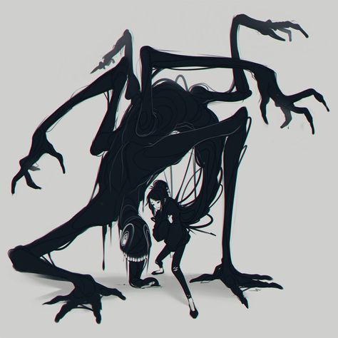 Minimal Tattoo Ideas, Shadow Creatures, Shadow Monster, Monster Concept Art, Fantasy Creatures Art, Scary Art, Mythical Creatures Art, Wow Art, Creepy Art