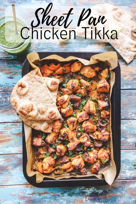 Tikka Masala Sauce, Sheet Pan Meals Chicken, Cooking Curry, Tikka Masala Recipe, Sheet Pan Suppers, Sheet Pan Dinners Recipes, Sheet Pan Chicken, Dinners Recipes, Chicken Pieces