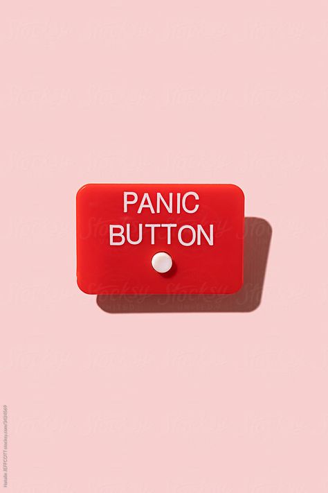 Panic Button by Natalie JEFFCOTT - Stocksy United Collage Ideas, Red Button, My Images, Royalty Free, The Unit, Stock Photos, Graphic Design, Collage, Red