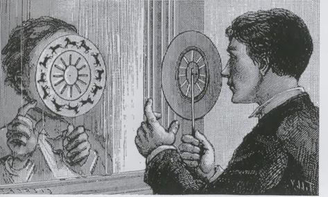 What is a phenakistoscope? Invented in 1841 by Belgian physicist and mathematician, Joseph Plateau, phenakistoscopes were early animation devices and popular Victorian parlor toys. Widely regarded as one of the earliest forms of the moving image, and a precursor to modern filmmaking, phenakistoscopes create the illusion of movement through an optical phenomenon known as the persistence of vision. Persistence Of Vision, History Of Animation, Learn Animation, Victorian Parlor, Frame By Frame Animation, First Animation, Computer Animation, Create Awareness, Film History