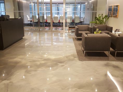 Epoxy Basement Floor Colors, Tan Epoxy Floor, Epoxy Floors In Home, Concrete Floors In House, Chiro Office, Gym Basement, Epoxy Floor Designs, Home Gym Basement, Soap Studio