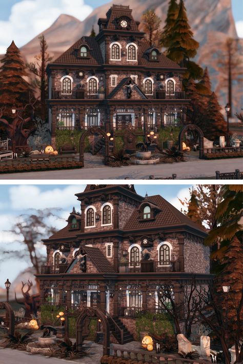 Created for: The Sims 4

Spooky House is a Detached Family Home perfect for a family of 4.
It's built on a 30 x 20 lot in Forgotten Hollow. 
There is a Living Room, Kitchen, Dining Room, Study, Art room, 2 Bedrooms, and 1 Bathroom.
Outside is a BBQ and eating area and a Graveyard.
All for only $141,294 Simoleons

No Custom Content is required for this home.

Download @ https://www.thesimsresource.com/downloads/1673171 Spooky House Interior, Sims House Build, Sims 4 Witchy House, Sims 4 Dream House, Bloxburg Halloween House Exterior, Sims 4 Ravenwood, House Of Hollow, Sims Witch House, Bloxburg Haunted House Layout