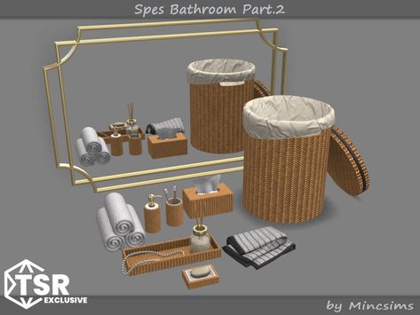 The Sims Resource - Spes Bathroom Part.2 Living Room Sims 4, Sims 4 Kitchen, Folding Towels, Retro Wallpaper Iphone, Sims 4 Toddler, Sims Four, Sims 4 Mods Clothes, Retro Wallpaper, The Sims4