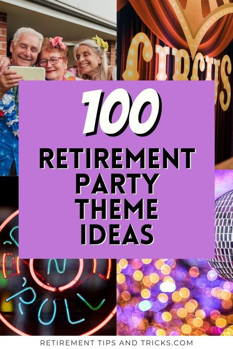 This article is filled with 100 amazing retirement party theme ideas, including great tips for retirement party decorations, activities, cakes, centerpieces, props, and costumes. #retirementparty #retirementpartyideas #retirementpartythemeideas #retirementpartythemes #partythemeideas #partythemes #retirementpartydecorations #retirementpartyprops #retirementpartycake #retirementpartycostumes #retirementpartytips #retirmentpartycakeideas #retirementparty #funretirementpartyideas Centerpiece Ideas For Retirement Party, Party Retirement Ideas, Cute Retirement Party Ideas, Birthday And Retirement Party Ideas, Planning Retirement Party, Retirement Party Ideas Decorations Diy, Retirement Parties Ideas, Funny Retirement Party Themes, Diy Retirement Party Decorations Table Centerpieces