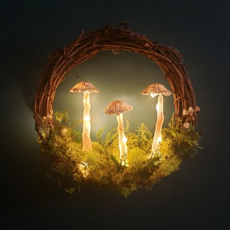 These light up mushrooms add whimsy and warmth to any room. Light Up Mushrooms, Mushroom Wreath, Mushroom Crafts, Mushroom Lights, Manchester Nh, Mushroom Decor, Mushroom Lamp, Mushroom Art, Cute Little Things