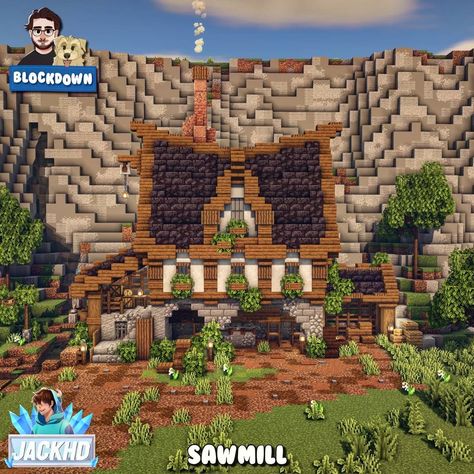 🌳 Sawmill with @thejackhd 🌳 Make sure to go and give him a follow! I'd really appreciate it! 😃 Special thanks to @tokobuilds for the… | Instagram Minecraft Medieval Buildings, Minecraft Shops, Minecraft Kingdom, Case Minecraft, Minecraft City Buildings, Bangunan Minecraft, Minecraft Cottage, Minecraft House Tutorials, Minecraft Castle