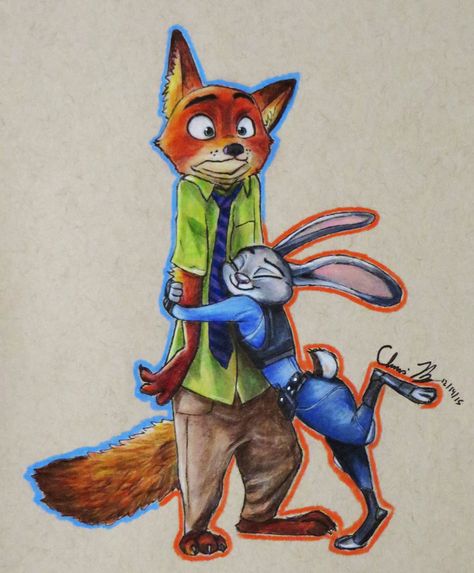 HUG! by SleepyNoodleDoodles on DeviantArt Zootopia Fanart, Zootopia Art, Disney Drawings Sketches, Disney Zootopia, Cute Disney Drawings, Disney Art Drawings, Disney Sketches, Disney Animals, Cartoon Sketches