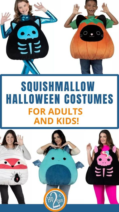 Squishmallow Halloween Costumes Now Available (Kids & Adult Sizes!) Squishmallow Costume Diy, Squishmallows Costume, Squishmallow Halloween Costume, Diy Squishmallow Costume, Squishmallow Costume, S’mores Costume Diy, Squishmallow Shirt, Squishmallows Halloween, New Squishmallows