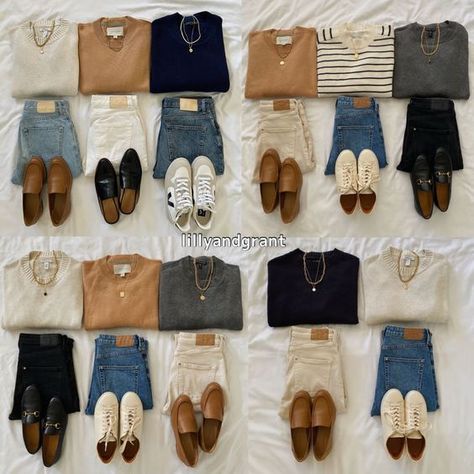 Fall Basics, Classic Capsule Wardrobe, Fall Outfits For School, Wardrobe Capsule, Fashion Capsule Wardrobe, Classic Style Outfits, Outfits For School, Autumn Wardrobe, Everyday Fashion Outfits