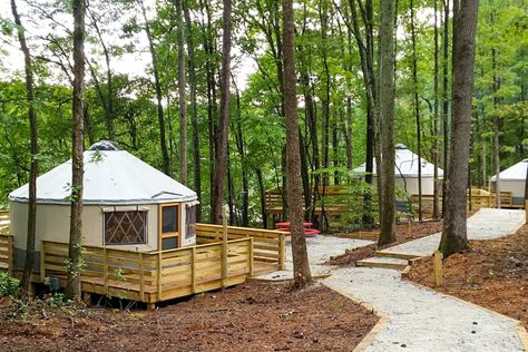 Yurt Village, Sweetwater Creek State Park, Georgia State Parks, Winter Weekend, Best Campgrounds, Go Glamping, Georgia Travel, Cabin Camping, Camping Spots