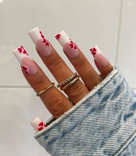 Winter Nails Ideas, Nails Valentines Day, Ideas Valentines Day, Ideas Uñas, Pastel Nails Designs, Nails Valentines, Valentines Day Nails, Instagram Heart, Romantic Nails