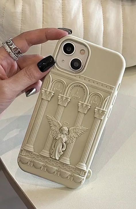 Classical Art Angel Statue 3D Phone Case For iPhone 15 14 13 12 Electronics Aesthetic, Custom Phone Cases Ideas, Diy Resin Phone Case, Resin Phone Case, 3d Phone Cases, Angel Statue, Art Angel, Angel Statues, Accessories Cute