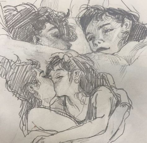 Cuddle Drawing Reference, Hug Art Reference, Drawing Kissing, Wlw Drawing, Drawings Of People, Arte Sketchbook, Arte Inspo, Poses References, Sketchbook Art