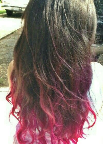 Pink,and brown hair Black And Red Ombre Hair, Black And Red Ombre, Hair Tumblr, Black To Red Ombre, Pink Ombre Hair, Red Ombre Hair, Pink Dye, Tumblr Hair, Long To Short Hair