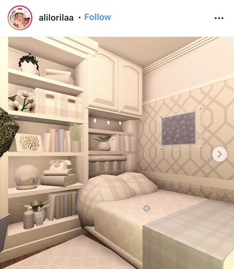 Tiny Bedroom Ideas Bloxburg, Rooms In Bloxburg Ideas, Bloxburg Mom Bedroom Ideas, Small Bloxburg Room Ideas, Parent Bedroom Ideas Bloxburg, Bloxburg House Ideas Interior Bedroom, Roblox Bloxburg Room Ideas Aesthetic, Small Bloxburg Bedroom, Bloxburg Teenage Room Ideas