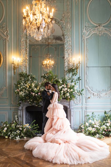 Château de Champlâtreux Elopement France Destination Wedding Princess Wedding Theme, Republic Womenswear, Wedding Backgrounds, French Wedding Venues, Floral Palette, Midsummer Nights Dream Wedding, Indoor Garden Wedding, Wedding Arbors, French Chateau Wedding