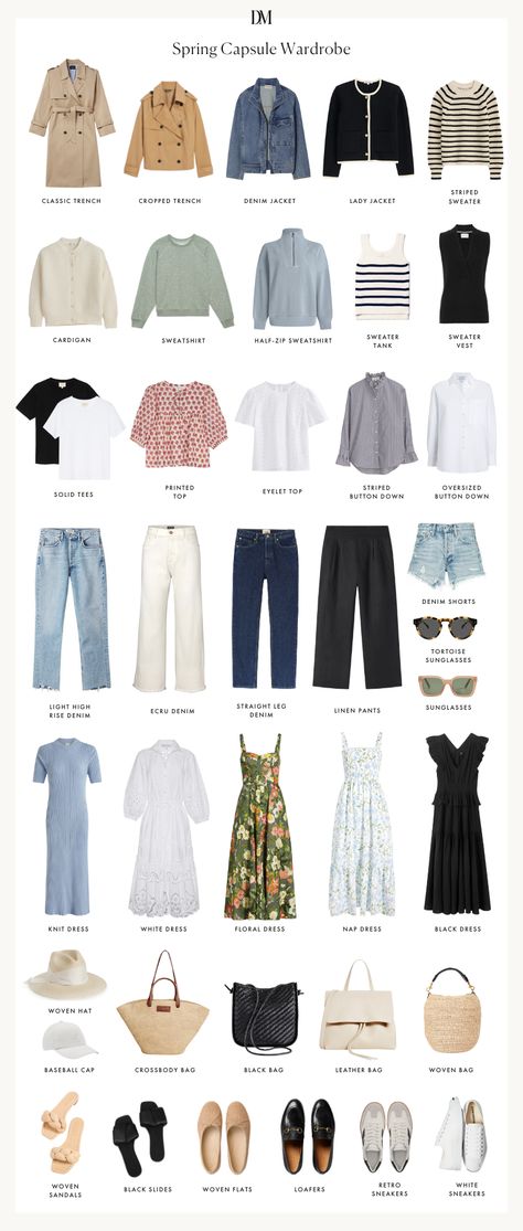 2024 Spring Capsule Wardrobe: The Pieces to Wear This Season Project 333 Summer, Travel Capsule Wardrobe Spring, Chic Capsule Wardrobe, Autumn Capsule Wardrobe, Minimalist Wardrobe Capsule, Capsule Wardrobe Women, Spring Summer Capsule Wardrobe, Capsule Wardrobe Casual, Capsule Wardrobe Outfits