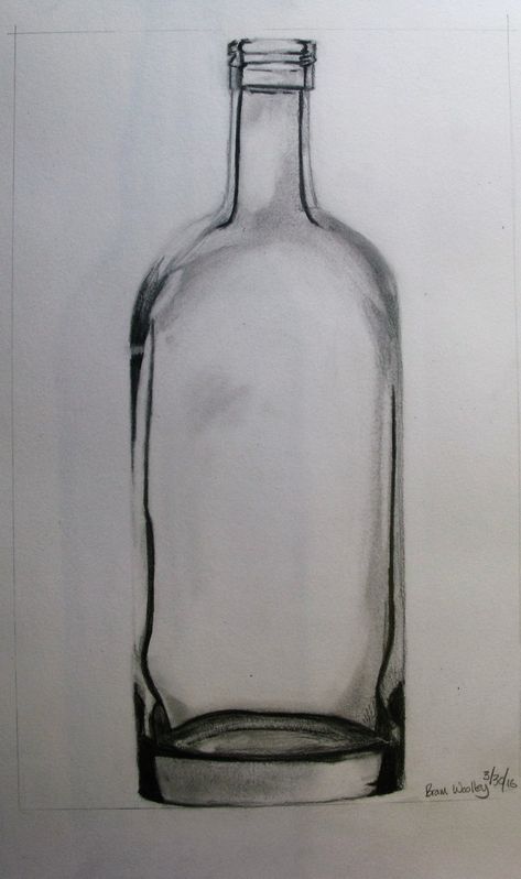 Glass Bottle Pencil Drawing #01 by WoolleyBrammoth Bottle Shading Drawing, Drawing Bottle Pencil, Glass Bottle Drawing Sketch, Glass Bottles Drawing, Bottle Sketch Pencil Drawings, Glass Shading Drawing, Glass Drawing Pencil, Drawing Glass Bottle, Glas Drawing