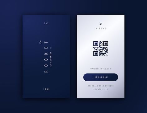 Business Card Idea Design, E Business Card, Vertical Bussines Card, Vertical Name Card, Modern Visiting Card Design, Tech Business Card Design, Name Card Design Business, Minimalistic Business Card Design, Personal Business Card Design