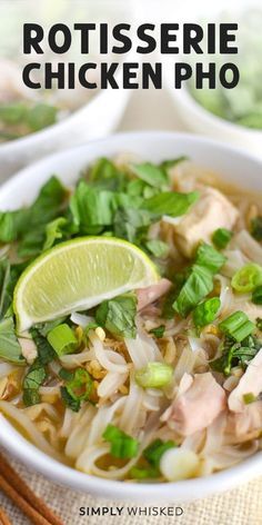 Quick Pho Recipe, Rotisserie Chicken Pho, Pho Soup Recipe Easy, Pho Noodle Soup Recipe, Pho Ga Recipe, Chicken Pho Recipe, Chicken Pho Soup, Pho Soup Recipe, Easy Recipes For Dinner