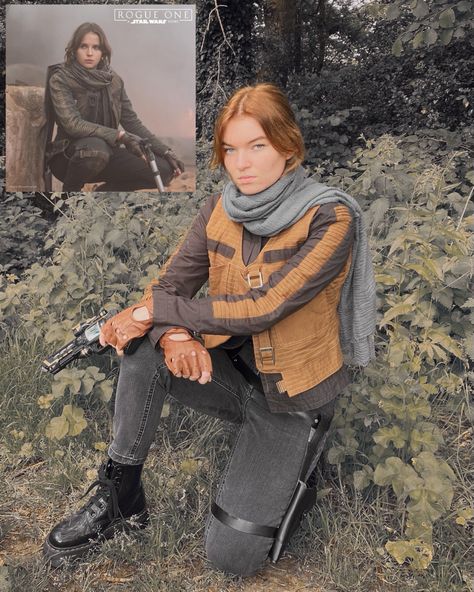 star wars rogue one jyn erso cosplay Jyn Erso Cosplay, Rogue One Jyn Erso, Star Wars Costumes Diy, Starwars Cosplay, Star Wars Rogue One, Jyn Erso, Star Wars Aesthetic, Star Wars Costumes, Styles Clothes