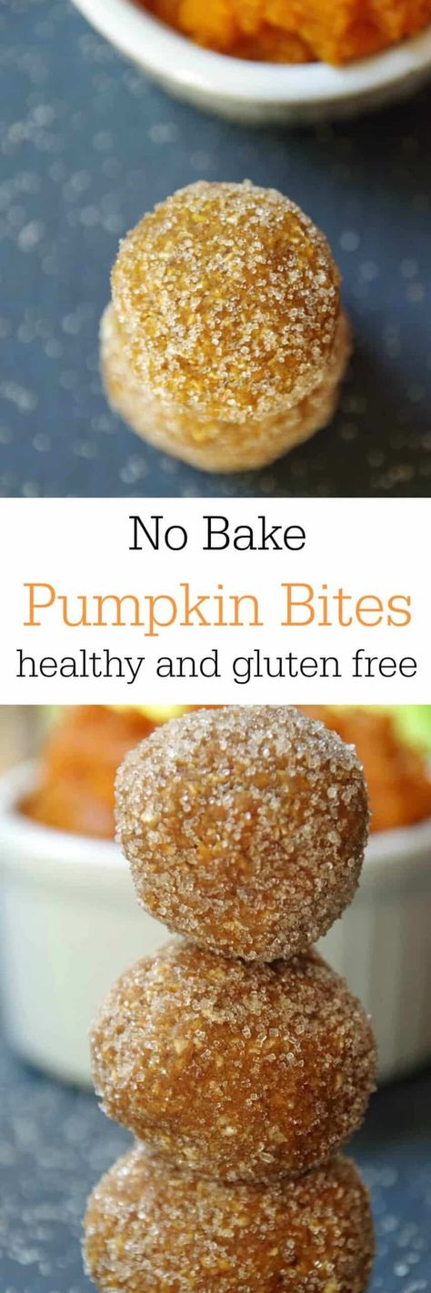 Healthy no bake pumpkin balls are easy to make and totally guilt free. If you are looking for healthy pumpkin recipes, these are gluten free and loaded with only healthy ingredients! No Bake Pumpkin Balls, Pumpkin Bites, Healthy Pumpkin Recipes, Pumpkin Balls, No Bake Pumpkin, Bake Healthy, Bake Pumpkin, Healthy No Bake, Pumpkin Recipes Healthy