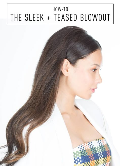 Hair How-To: A New Twist on Half-Up Hair Job Interview Hairstyles, Interview Hairstyles, Wedding Hairstyles Medium Length, Blowout Hair, Wedding Hair Inspiration, Long Brown Hair, Penteado Cabelo Curto, Sleek Hairstyles, Half Up Hair