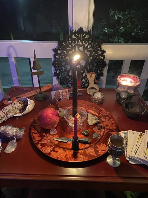 Samhain Alter, Witchy Stuff, Samhain, The Craft, Spirituality, Table Decorations, Halloween, Home Decor, Home Décor