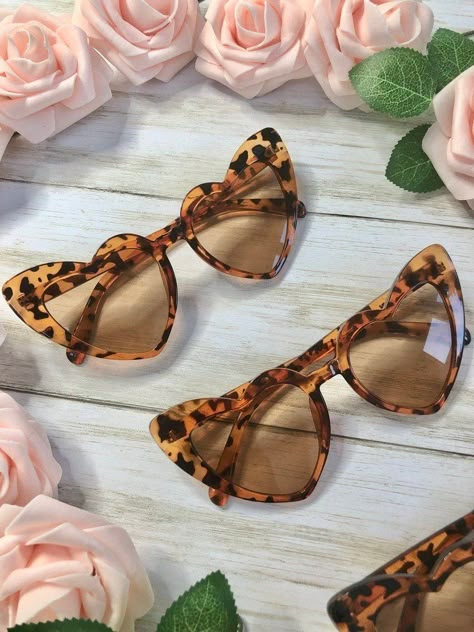 The Cutest Bridal Sunglasses to Wear for Your Bachelorette Party and Beyond - Your options for bride and bachelorette party sunglasses are practically limitless. Get your sass on with these playful styles. heart-shaped sunglasses in tortoiseshell print {Vonhart Vinyl} Cheetah Birthday Party, Bridal Party Sunglasses, Bridal Sunglasses, Wild Bachelorette Party, Bride Sunglasses, Bachelorette Sunglasses, Retro Bachelorette, Bachelorette Party Sunglasses, Novelty Sunglasses