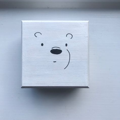 We Bare Bears Acrylic Painting, Ice Bear Painting, Ice Bear We Bare Bears, Bear Painting, Bear Bears, Bear Paintings, Ice Bear, Ice Bears, We Bear