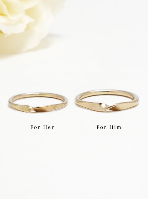 Couple Rings Gold, Promise Ring Silver, Matching Promise Rings, Cute Promise Rings, Ring For Boyfriend, Mobius Ring, Matching Couple Rings, Couple Ring Design, Promise Rings For Him