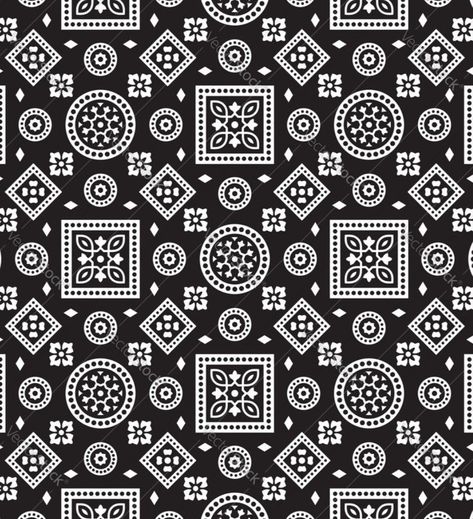 Black Ajrak Floral Seamless Pattern, Vector Illustration  | Download from VectorStock Ajrakh Prints Motifs, Indian Motifs Traditional, Ajrak Motifs, Cowboy Fabric, Ajrakh Pattern, Textile Fashion, Motifs Design, Ganesh Art Paintings, Ajrakh Prints