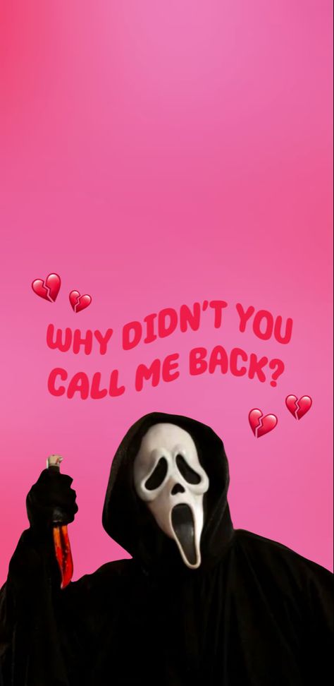 Pink Halloween Wallpaper Scream, Revenge Wallpaper Iphone, Ghostface No You Hang Up Wallpaper, Ghost Face Iphone Wallpaper, Ghost Face Aethstetic Wallpaper, Matching Scream Wallpapers, Ghostface Wallpaper Aesthetic Red, Scream Wallpapers Aesthetic Pink, Cute Ghost Face Wallpaper