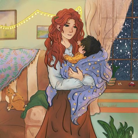 Lily And Harry, Marauders Valkyries, Harry Fanart, Harry Potter Fanart, Potter Family, Lily Evans Potter, Harry Potter 5, Hp Universe, Harry And Ginny