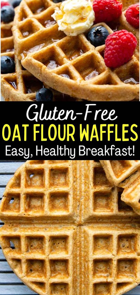 Oat Flour Waffles, Sugar Free Waffles, Dairy Free Waffles, Pancakes Banana, Waffle Recipe Healthy, Pancakes Protein, Easy Homemade Pancakes, Oatmeal Waffles, Oat Flour Recipes