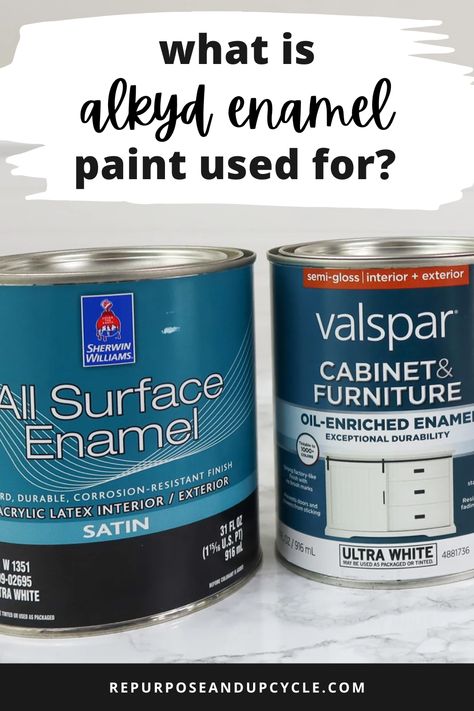 Alkyd Paint Furniture, Enamel Paint Furniture, Upcycle Home, Painted Dining Chairs, Acrylic Cabinets, Diy Projects On A Budget, Diy Oils, Enamel Paint, Milk Paint