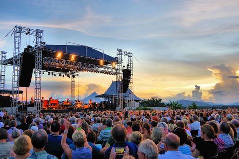 Biltmore Summer Outdoor Concerts Concert Stage Design, Biltmore House, Outdoor Stage, The Biltmore, Concert Aesthetic, Concert Venue, Outdoor Concert, Concert Series, Summertime Fun