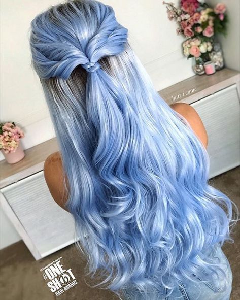 Light Blue Hair Color Ideas, Light Blue Hair Color, Straight Lace Front Wig, Light Blue Hair, Hair Color Chart, Beauty Spot, Super Hair, Straight Lace Front Wigs, Hair Colours