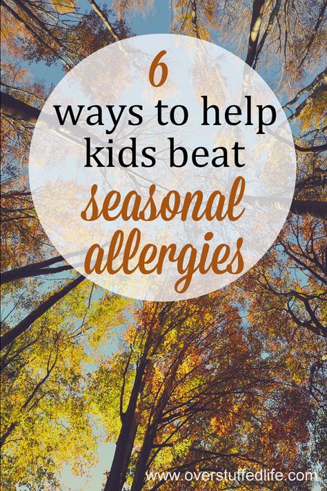 When your kid suffers from severe seasonal allergies it can be tough to enjoy the outdoors! Here are some great ways to keep the pollen at bay and help your kids participate in activities outside again during allergy season. #overstuffedlife Kids Allergies Relief, Seasonal Allergy Remedies, Allergy Remedies For Kids, Toddler Allergies, Allergies Remedies, Seasonal Allergy Relief, Allergy Cough, Fall Allergies, Natural Allergy Relief