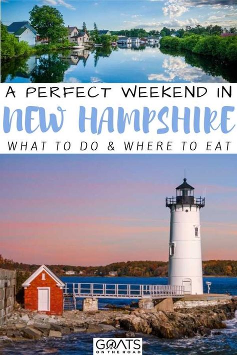 Here’s a guide to a perfect weekend in New Hampshire, including what to do, where to eat, top attractions, and more! Discover the best things to do on your weekend in New Hampshire! | #travel #beautifulplaces #traveltips New Hampshire Travel, Winter Weekend Getaway, Retirement Goals, Lego Dinosaur, Best Weekend Trips, England Travel Guide, Food To Eat, East Coast Road Trip, Tourism Development